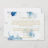 Carte De Remerciements Gala AZURE Marble Dreams (Dos)