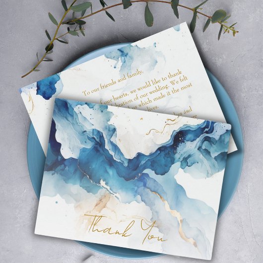 Carte De Remerciements Gala AZURE Marble Dreams
