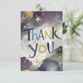 Carte De Remerciements Galaxy Starry Meteor Celestial (Debout devant)