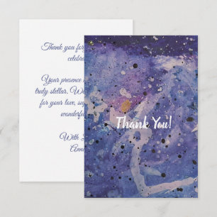 Carte De Remerciements Galerie Cosmique Aquarelle Artistique Abstraite