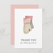 Carte de remerciements Gants à pâte rose (Devant / Derrière)