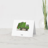 Carte De Remerciements Garbage Truck Green (Dos)