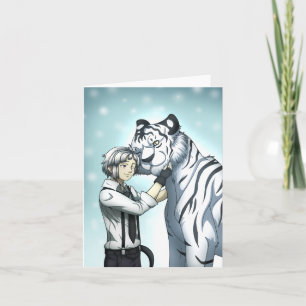 Carte De Remerciements Garçon au Tigre Blanc