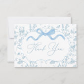 Carte de remerciements garçon Baby shower bleu (Devant)