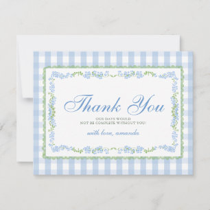 Carte De Remerciements Garçon Bleu Floral Grandmillenial Baby Shower Ging
