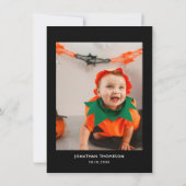 Carte De Remerciements Garçon bleu pour Halloween Photo Anniversaire (Dos)