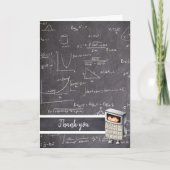 Carte De Remerciements Garçon calculateur d'équation mathématique noir et (Devant)
