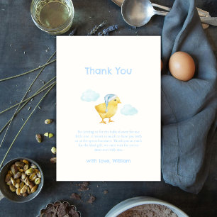 Carte De Remerciements Garçon ciel bleu nuage petite douche pour bébé de
