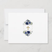 Carte De Remerciements Garçon de photo charmant Croix d'or Baptême (Dos)