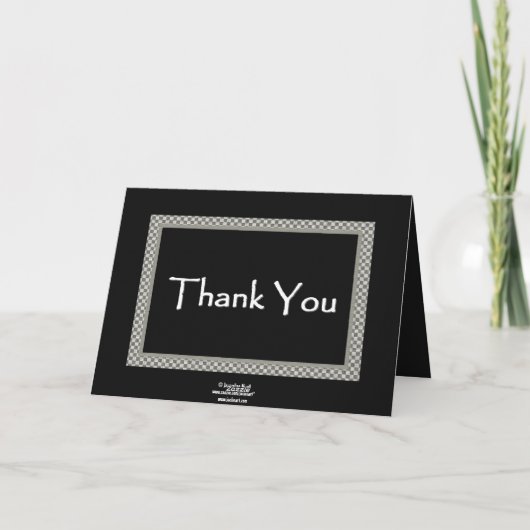 Carte De Remerciements GARÇON D'HONNEUR Remerciement de mariage à damier (Dos)