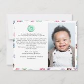 Carte De Remerciements Garçon donut mignon message personnalisé photo d'a (Dos)