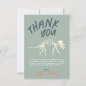 Carte De Remerciements Garçon Fossile de Dinosaure Fouille Anniversaire M (Devant)