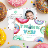 Carte De Remerciements Garçon Mignon Donut Message Personnalisé Enfants A
