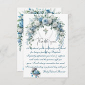 Carte De Remerciements Garçons Baptême Blue Cloud (Devant / Derrière)