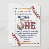 Carte De Remerciements Garçons Baseball 1er anniversaire (Devant)