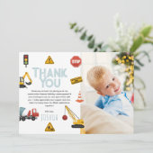 Carte De Remerciements Garçons Cool Construction moderne Anniversaire de  (Debout devant)