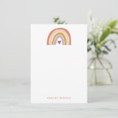 Carte De Remerciements Garde d'enfants bohème jolie lavande pêche arc-en- (Debout devant)