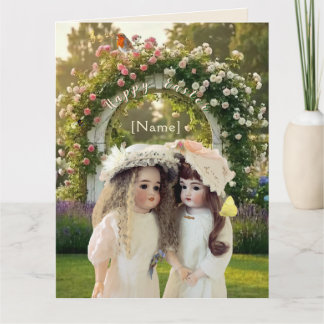 Carte De Remerciements Garden Trellis Antique Dolls BIG Card