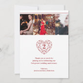 Carte De Remerciements Garnet gemstone coeur anniversaire 2 ans photo (Dos)