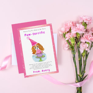 Carte De Remerciements Gâteau Cavalier King Charles Cupcake Anniversaire