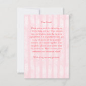 Carte De Remerciements Gâteau cerise rose noeud coquet fête d'anniversair (Dos)