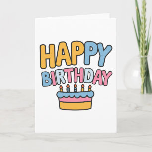 Carte De Remerciements Gâteau d'anniversaire joyeux