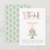 Carte De Remerciements gâteau d'anniversaire modifiable pour fête (Devant / Derrière)