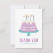 Carte De Remerciements Gâteau d'anniversaire sucré pour fête d'enfants (Devant)