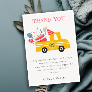 Carte De Remerciements Gâteau de fête d'anniversaire de tout âge jaune mi