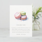 Carte De Remerciements Gâteau de mariage Macarons français à l'aquarelle (Debout devant)