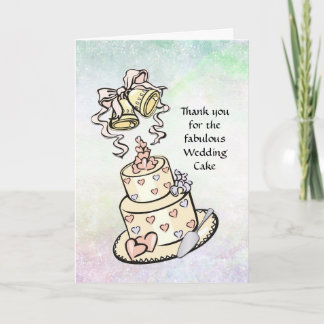Carte De Remerciements Gâteau de Mariage - Multiples Utilisations - Servi