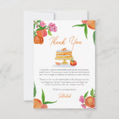 Carte De Remerciements Gâteau de pêche à l'aquarelle avec Bridal Shower F (Devant)