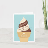 Carte De Remerciements Gâteau glacé au chocolat et vanille pour enfants (Devant)