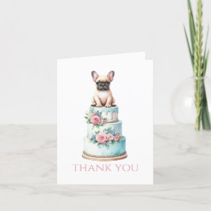 Carte De Remerciements Gâteau Mariage de Bulldog