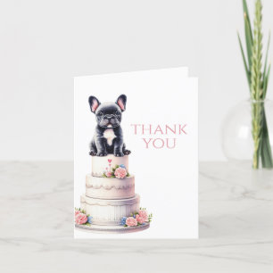 Carte De Remerciements Gâteau Mariage de Bulldog