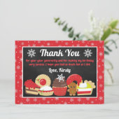 Carte De Remerciements Gâteaux de Noël et biscuits d'anniversaire festifs (Debout devant)