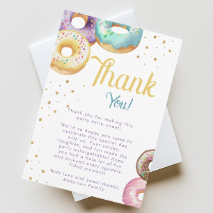 Carte De Remerciements Gâteaux Donuts Anniversaire Tout Âge Fête Aquarell