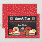 Carte De Remerciements Gâteaux et biscuits de Noël d'anniversaire festifs (Devant / Derrière)