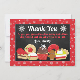 Carte De Remerciements Gâteaux et biscuits de Noël festifs Anniversaire