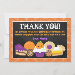 Carte De Remerciements Gâteaux et friandises d'Halloween Anniversaire