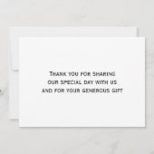 Carte de remerciements Gay Noir Et Blanc (Dos)