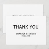 Carte de remerciements Gay Noir Et Blanc (Devant / Derrière)