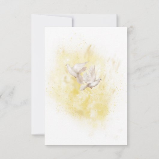 Carte De Remerciements Gazebo élégant avec fleurs, arbres et colombes (Dos)