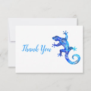 Carte De Remerciements Gecko de la tribu bleue