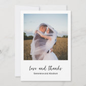 Carte De Remerciements Genevieve Photographie noir et blanc Mariage moder (Devant)