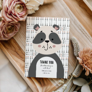 Carte De Remerciements Gentil Panda Forestier Remerciements Baby Shower