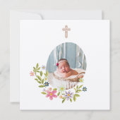 Carte De Remerciements Gentle Pink Floral Baptism  (Devant)