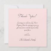 Carte De Remerciements Gentle Pink Floral Baptism  (Dos)