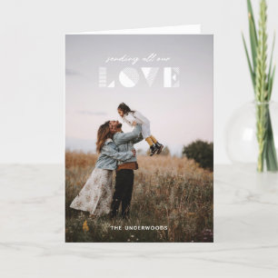 Carte De Remerciements Geo Love Overlay Valentine's Day Card - Blanc