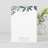 Carte De Remerciements Geo vert | Or Rose (Debout devant)